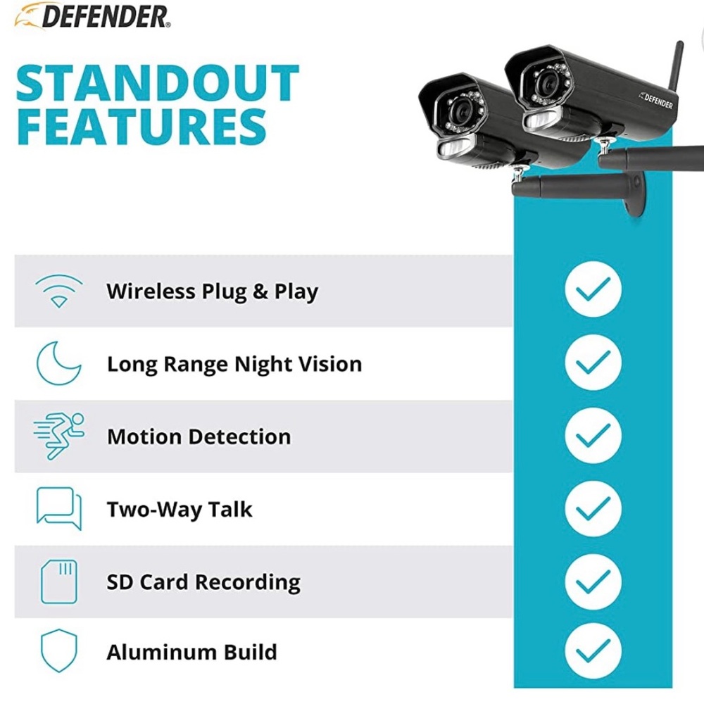 Defender security & monitor system - 2 cameras & monitor & accessors New in box - Picture 2 of 7